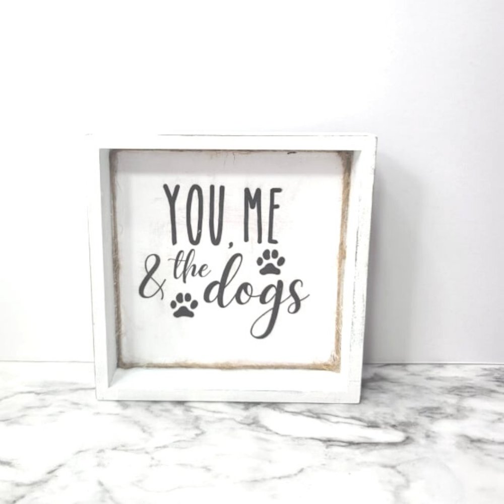 Dog Sign Hand Crafted Sign Tiered Tray Decor Farmhouse Sign Rustic Decor